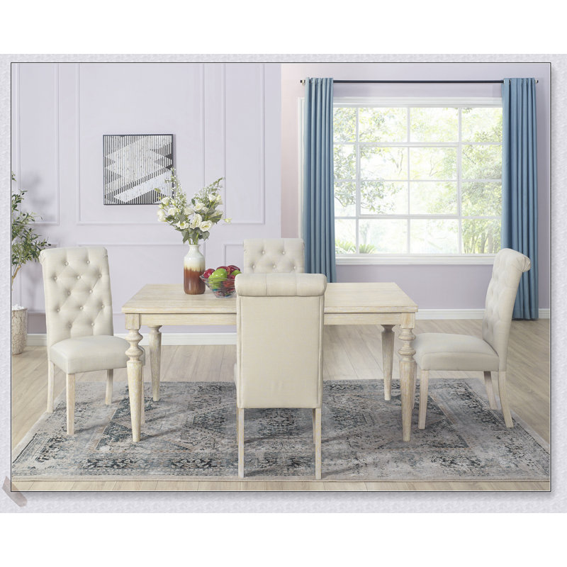 Ensemble de salle à manger Amonia, Beige, 5 pièces: table, 4 chaises