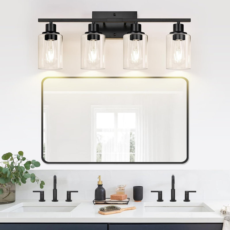 Lampe de coiffeuse moderne noir mat