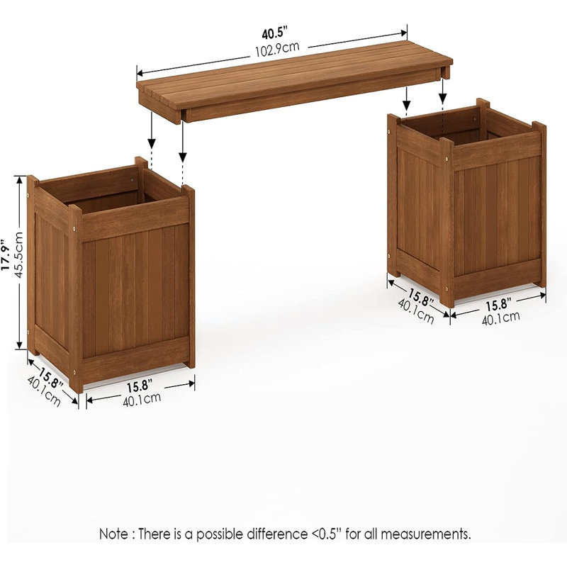 Fallah Raised Garden Bed, Brown