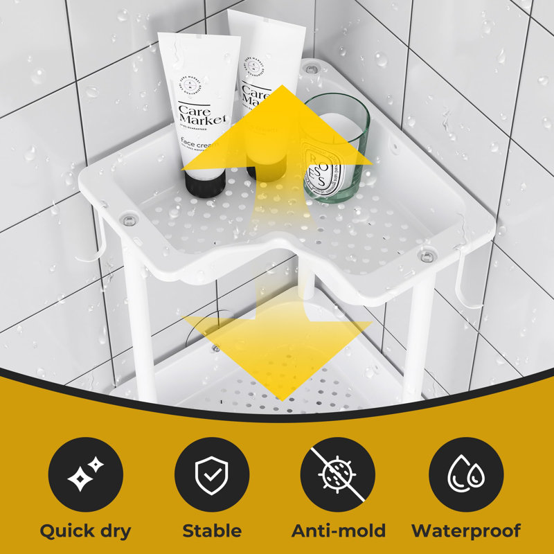 Metal Freestanding Bathroom Shelves, White