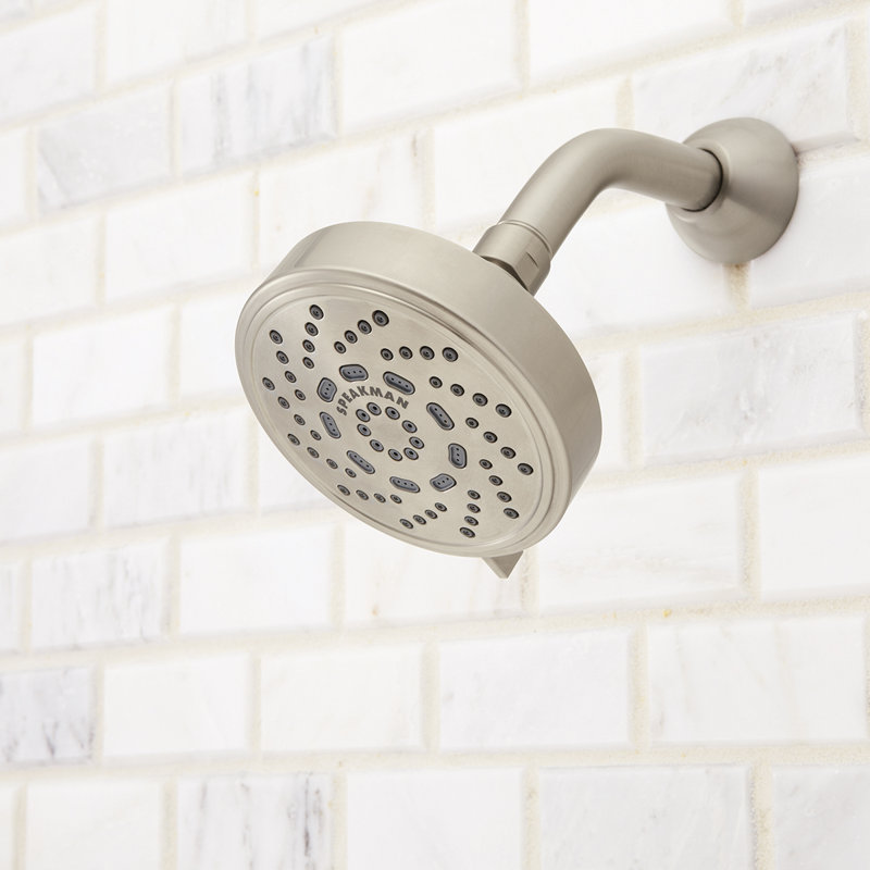 Echo Brushed Nickel Multi-Function Adjustable Shower Head