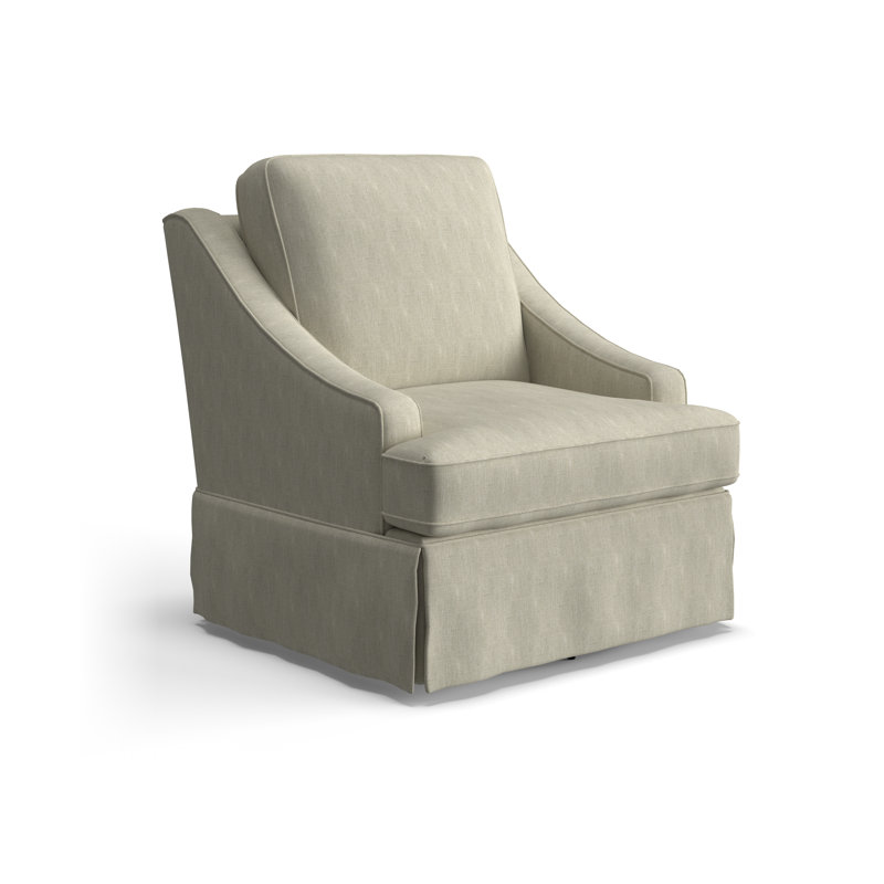 Fauteuil tournant Allerton, Tissu performance beige défense