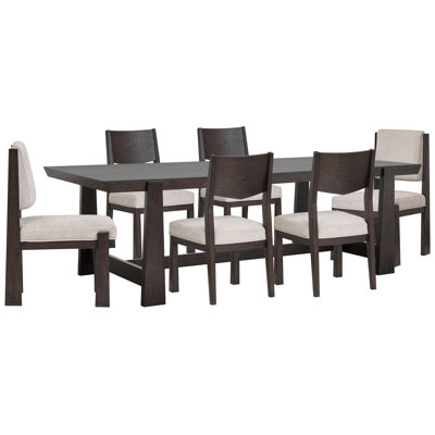 Table de salle à manger Makaylee Trestle avec 4 chaises d'appoint et 2 chaises d'appoint rembourrées