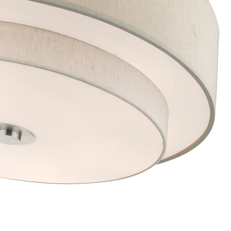 Konur Fabric Semi Flush Mount, Brushed Nickel