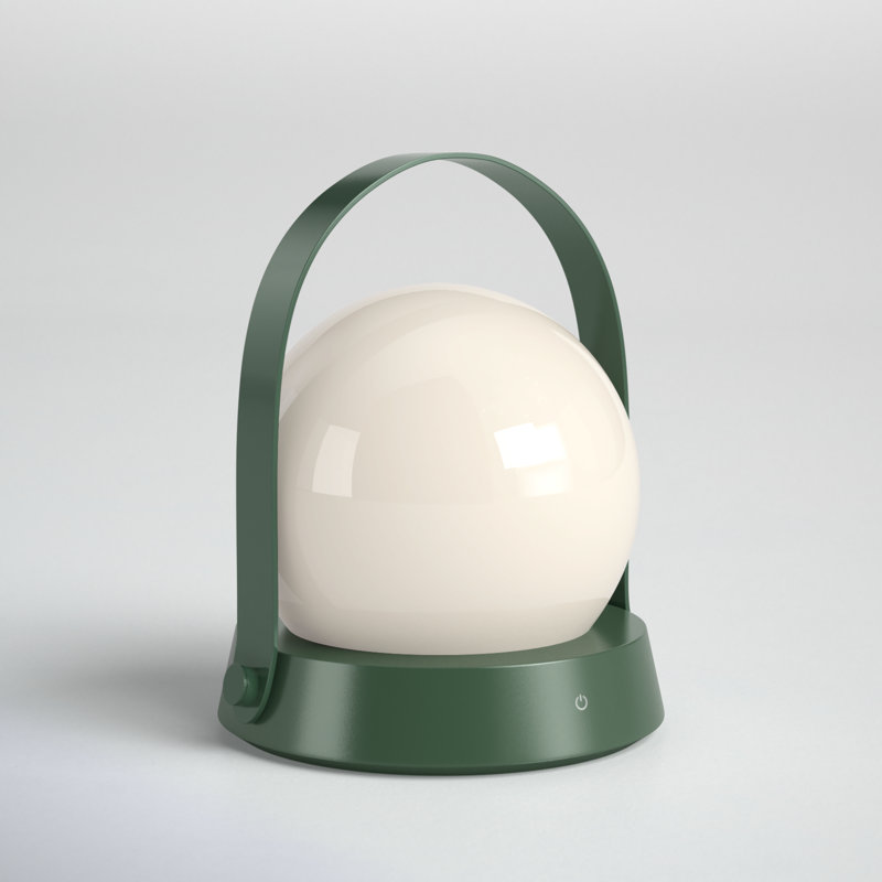 Millicent 8.25'' Battery Powered Integrated LED Color Changing Outdoor Lantern, Sage Green