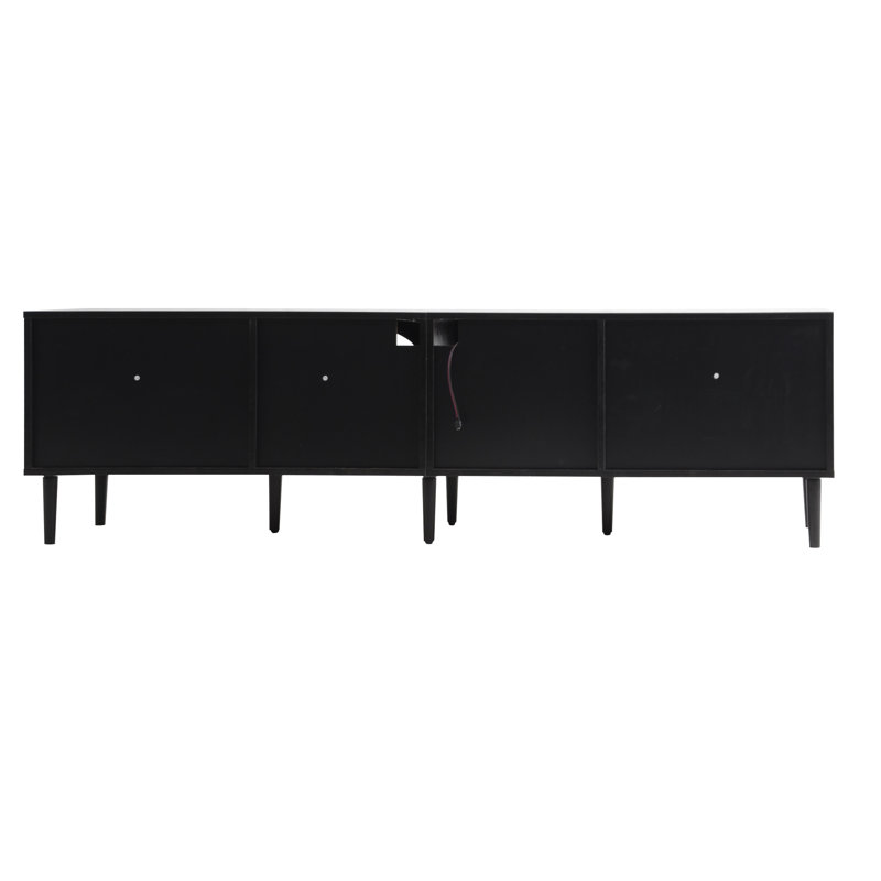 Meuble télé, console média pour téléviseur de 80 po ou moins, centre de divertissement