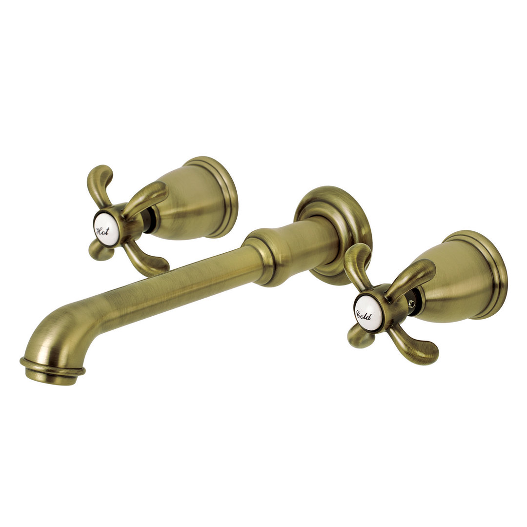 Kingston Brass French Country Two-Handle 3-Hole Wall Mount Roman Tub Faucet Kingston Brass 