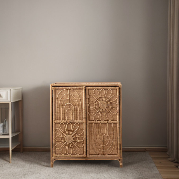 LORENZO Retro Simple Rattan Locker Wayfair Cabinet Accent Small Decorat | Household