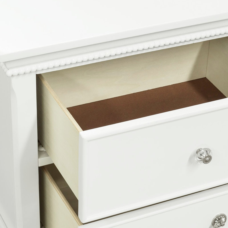 Table de chevet Traditional, 5 tiroirs, blanc