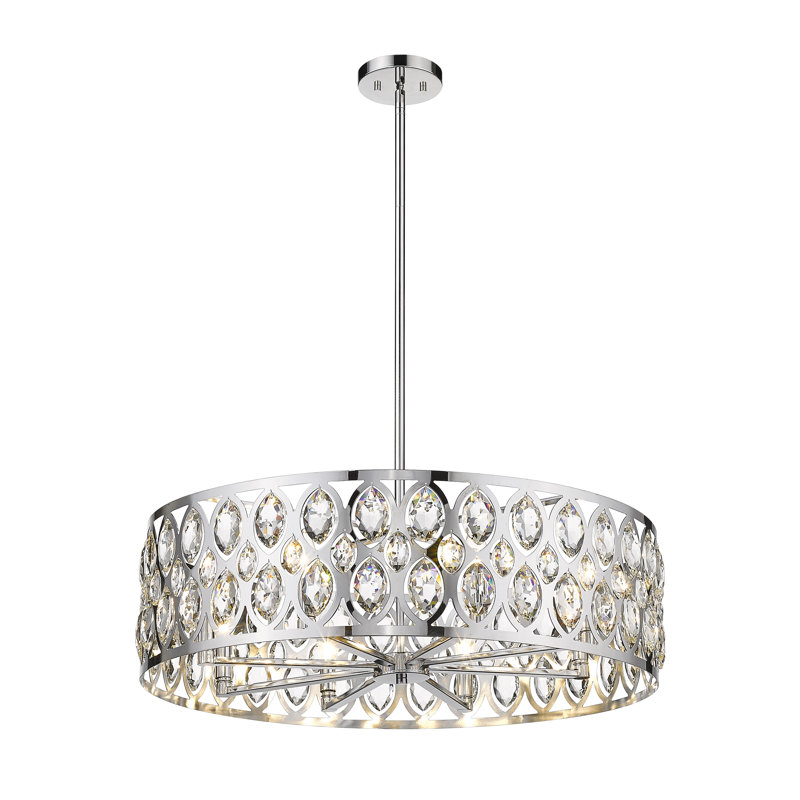 Dorothy 8 - Light Dimmable Drum Chandelier, Chrome