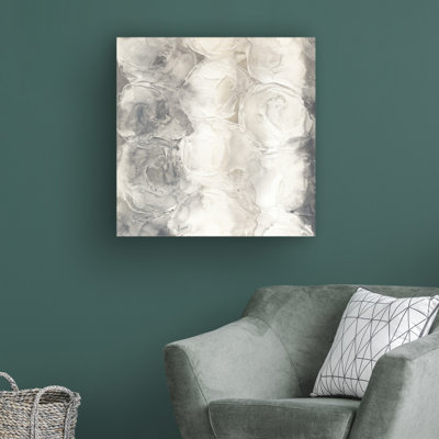 «Gray Circles I» par Chris Paschke - peinture sur toile tendue
