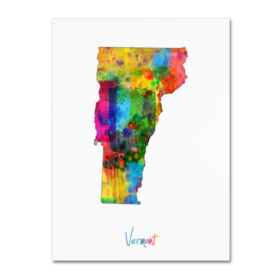 « vermont map », reproduction d’impression sur toile tendue