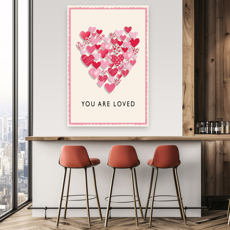 Art mural abstrait fantaisiste You Are Love, H 60 po x l 40 po