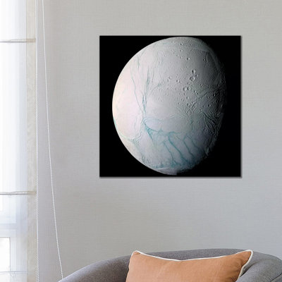 Saturn's Moon Enceladus I 1 Piece Wrapped Canvas Wall Art