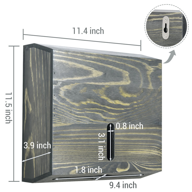 Wood Wall/ Under Cabinet Mounted Paper Towel Holder