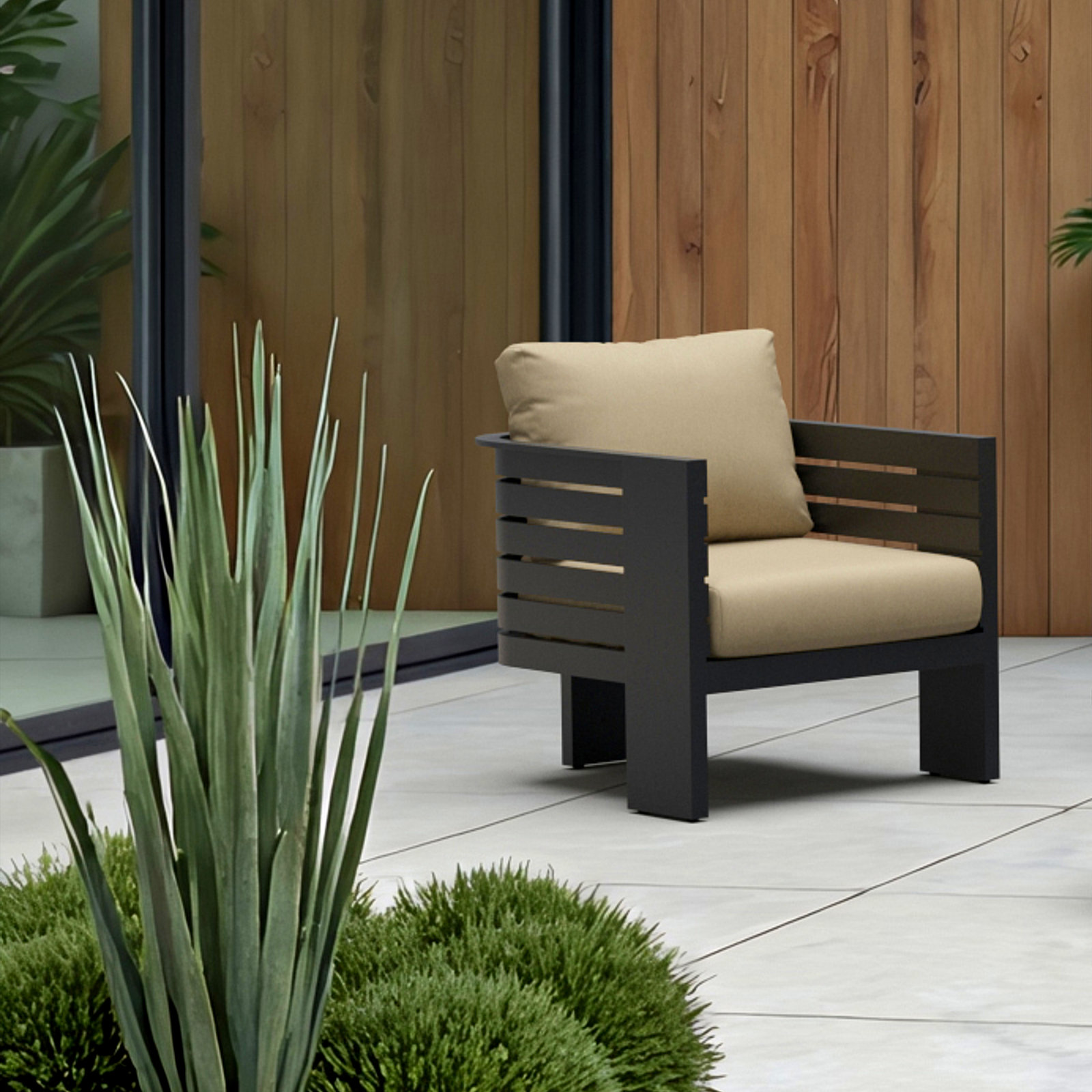 Ari Sunbrella® Patio Lounge Chair, Maxim Beige
