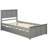Twin Size Platform Bed With Gray Trundle - Solid Wood And Formation-2001219787