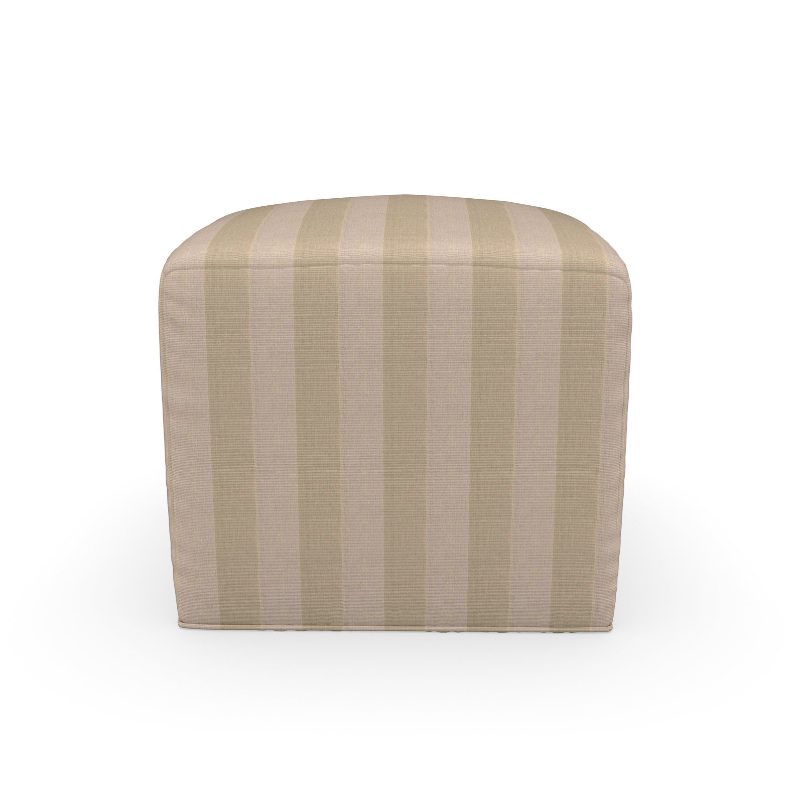 Praia Sunbrella® Outdoor Ottoman, 18" H x 18" W x 18" D, Expressive Sparrow Striped Sunbrella®