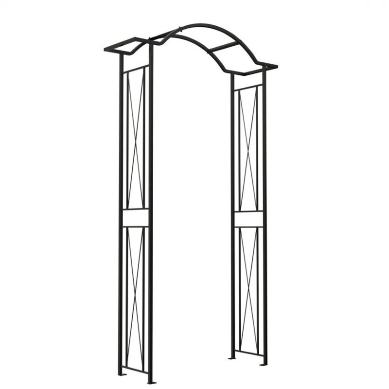 Cahors 124cm W x 36cm D Steel Arbour in Black
