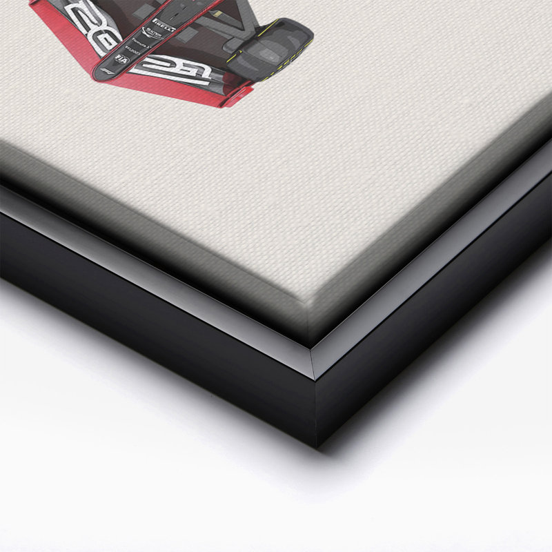 Voiture de course n ° 3, Black Framed, Canvas, 08"H x 10"W