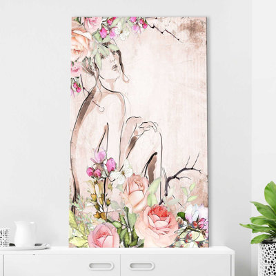 «Nude, Floral Garden (Vertical)» par Jodi - impression