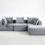 4 sièges gris avec revêtement en velours côtelé, tout style, coussins moelleux, configuration modulaire pour différents salons Tissu luxueux, design moderne, aucun assemblage requis, configuration flexible
