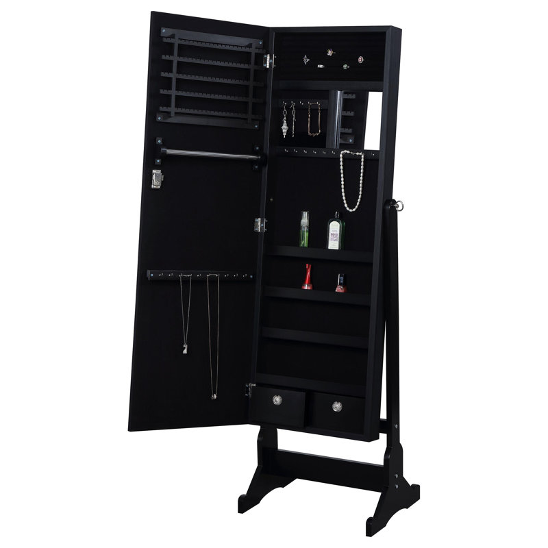 Miroir Asvin Cheval avec rangement pour bijoux - noir