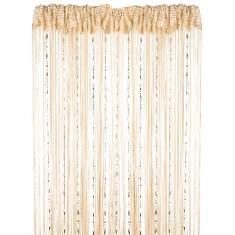 Dharshini Semi Sheer French Door Curtain Single Panel, Champagne