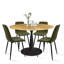 Ensemble de table de salle à manger 4 personnes Bassey avec table ronde de 35 po et 4 chaises rembourrées en tissu Bassey-1348884091-1347604697