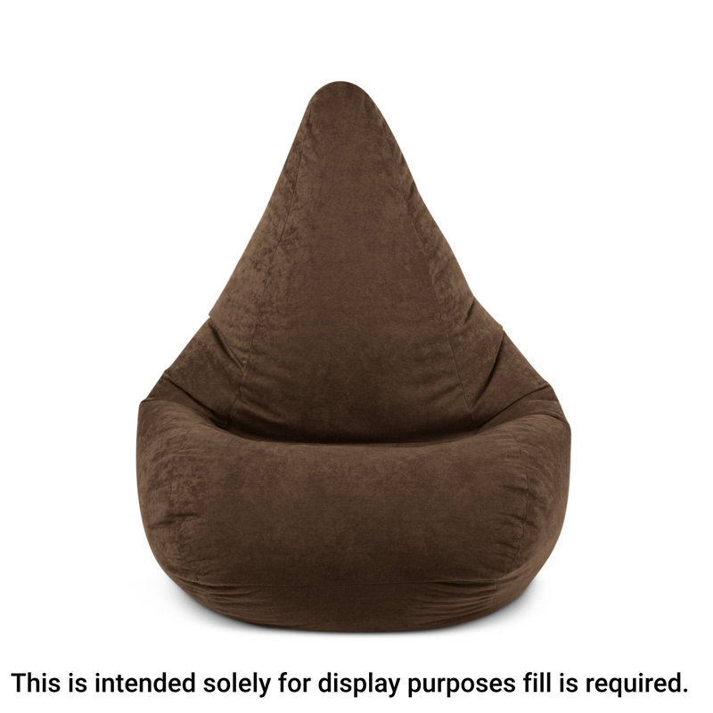 Large Plush Beanbag Cover, 28" H x 27" W x 38" D, Brown