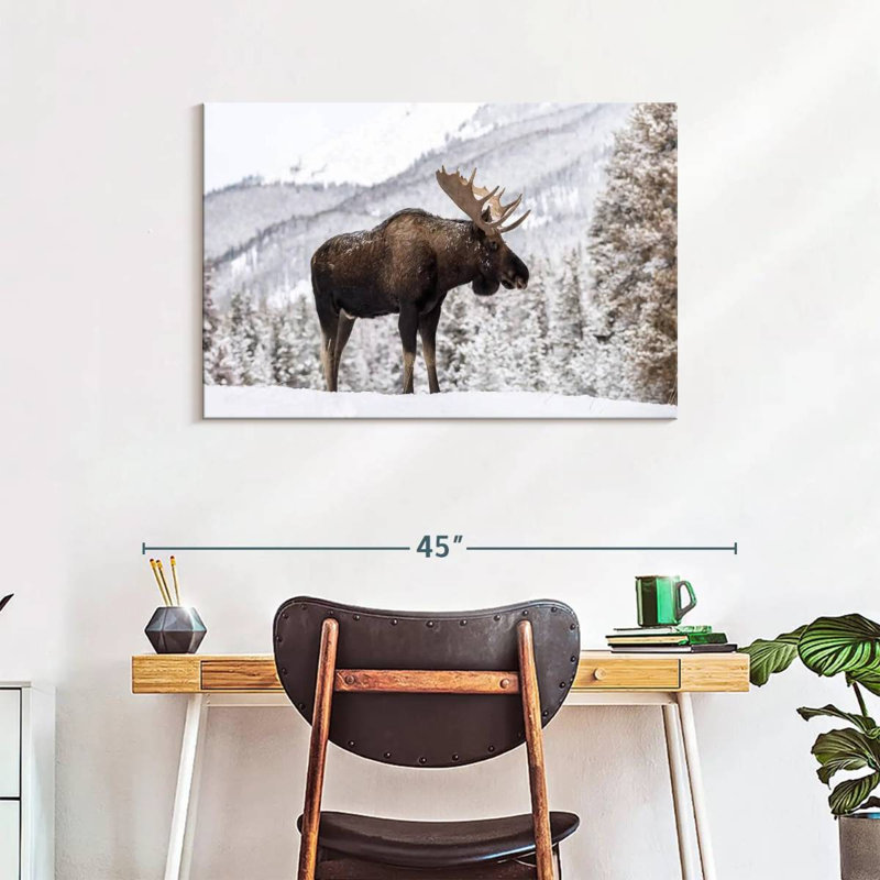 Snowy Moose, 24" H x 36" W