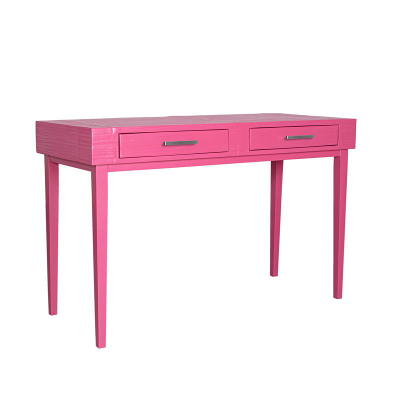 Bureau en bois massif Andros, Rose vif