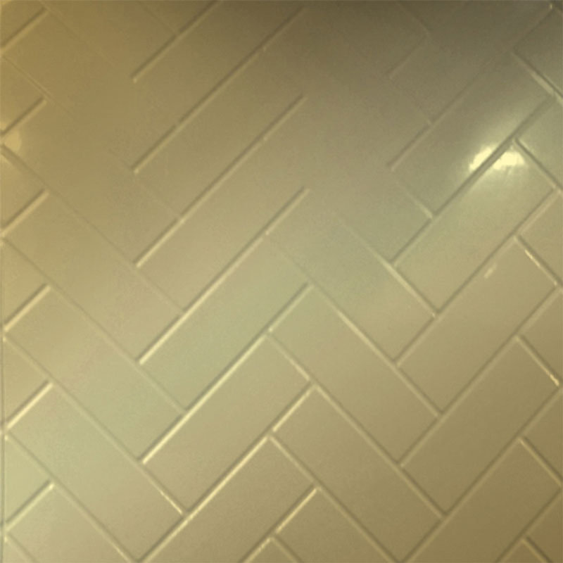Herringbone MirroFlex 4ft. x 8ft. Glue Up PVC 3D Wall Panels 96 sq.ft., Mirror Gold