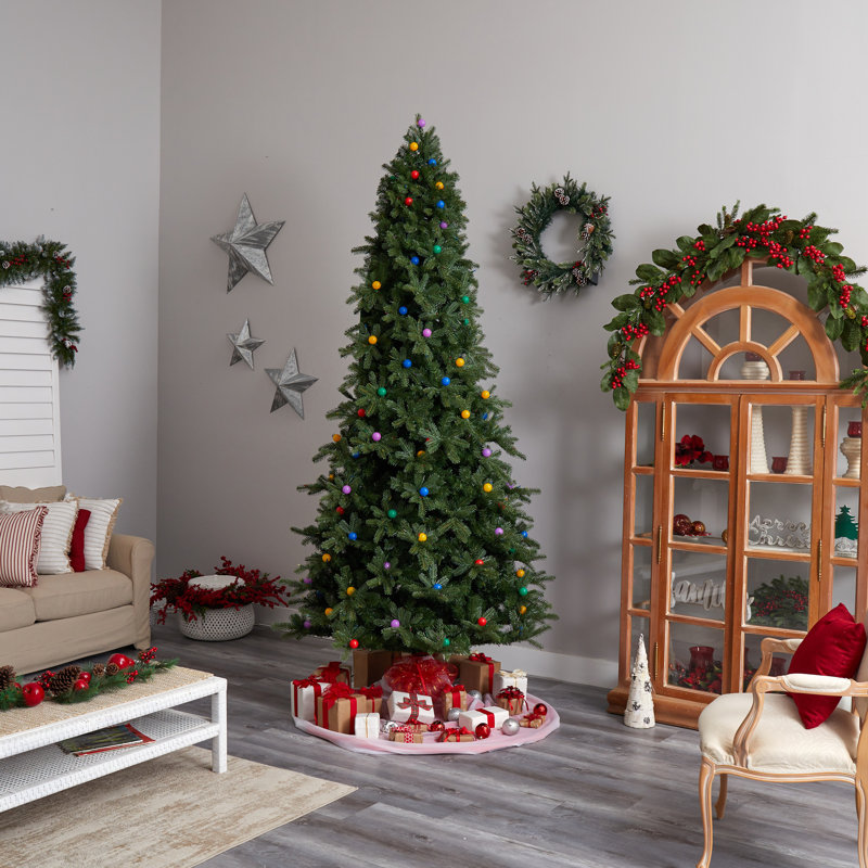 Lighted Artificial Fir Christmas Tree, 9.5' H