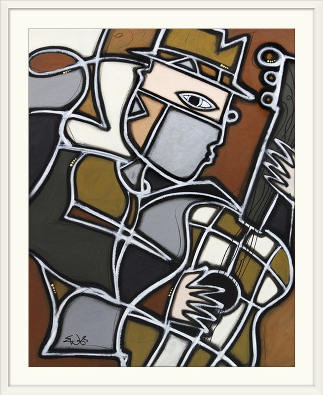Malveaux «Funky Guitare» par Brittiney, reproduction d'art, Toile, H 14 po x l 11 po x P 1,25 po