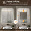Miroir de salle de bain 24 po x 32 po à DEL avant et rétroéclairé, miroir mural de salle de bain anti-buée, 3 couleurs, 5 niveaux à intensité variable, installation horizontale et verticale