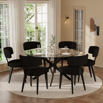47 Inch Round Glass Dining Table Sets