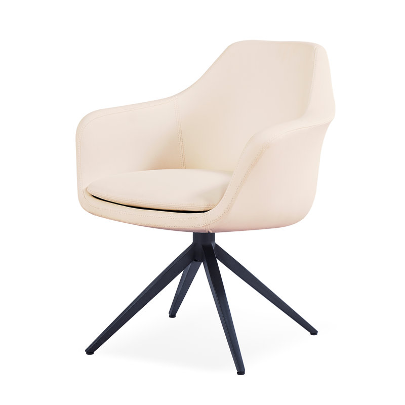 Chaise de réception Albarado, Noir, Crème
