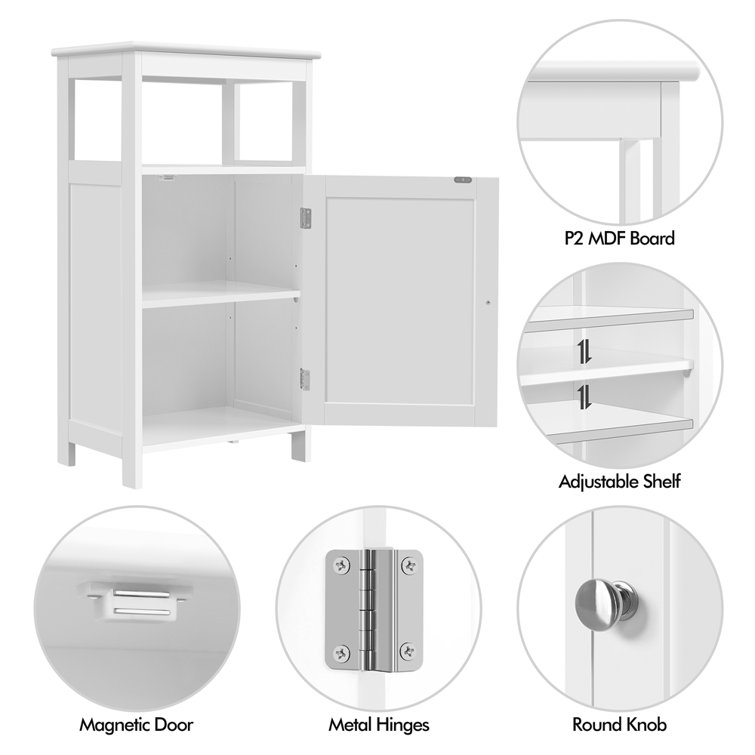 Homfa Bathroom Floor Cabinet, Free Standing Side Cabinet Storage