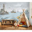 Murale sous-marine nautique avec papier peint phare-1066558741-1066559208