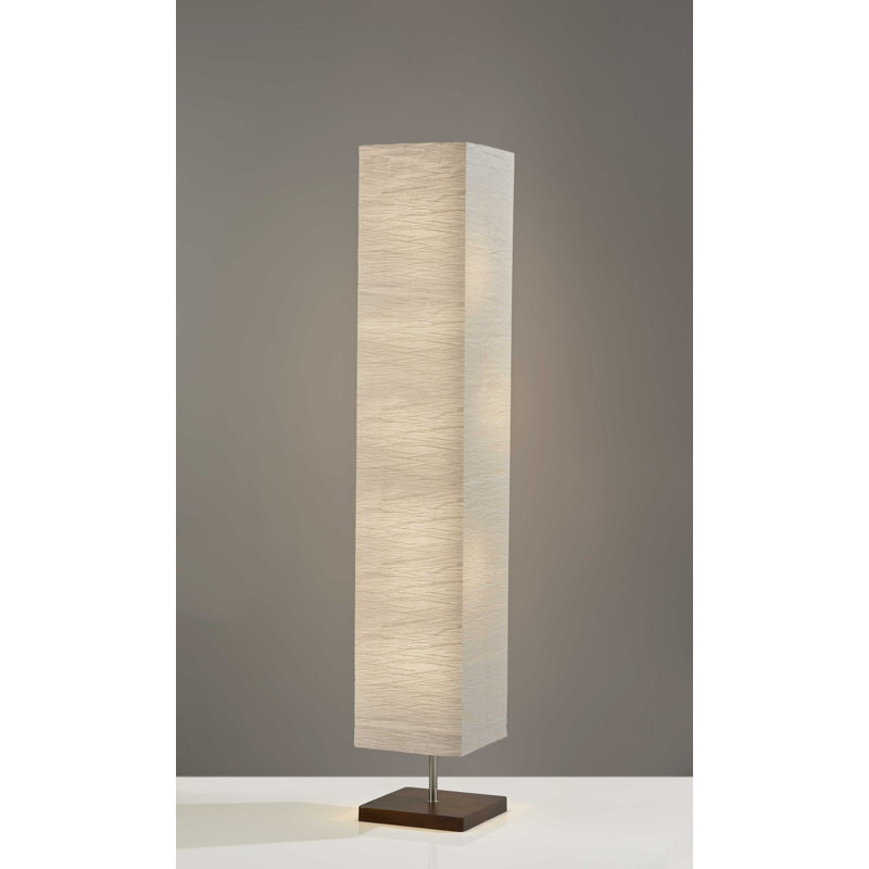 Lampe sur pied colonne 57 po Herlong, Chocolat, Blanc