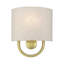 Applique murale 1 lumière ADA en bronze anglais avec abat-jour en tissu avoine fabriqué à la main avec tissu blanc à l'intérieur-949673980