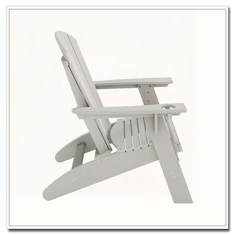 Sturdy HDPE Poly Lumber Adirondack Chair in Dark Gray, Dark Gray