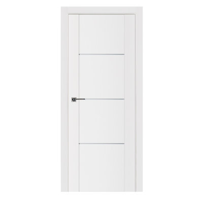 Stile 006 Pre-Hung Soft White Laminated Modern Interior Door