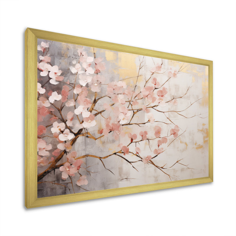 Cherry Blossom Tree Whispers Of Pink - Floral Canvas Prints5, Or, H 16 po x l 32 po x P 1 po