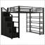 Full Size Metal Loft Bed With Storage Shelves