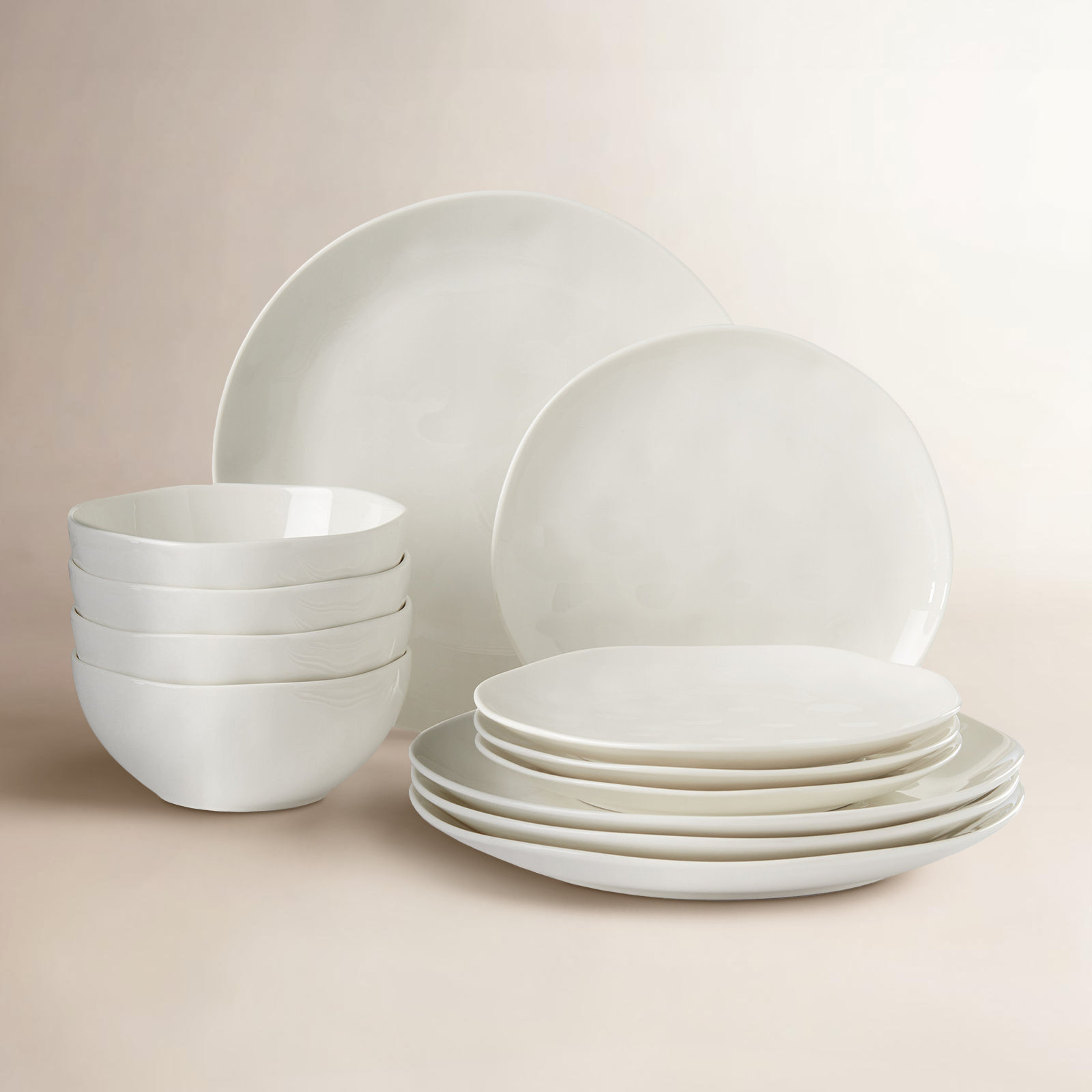 Bay Colors Blue Porcelain Dinnerware Set, White