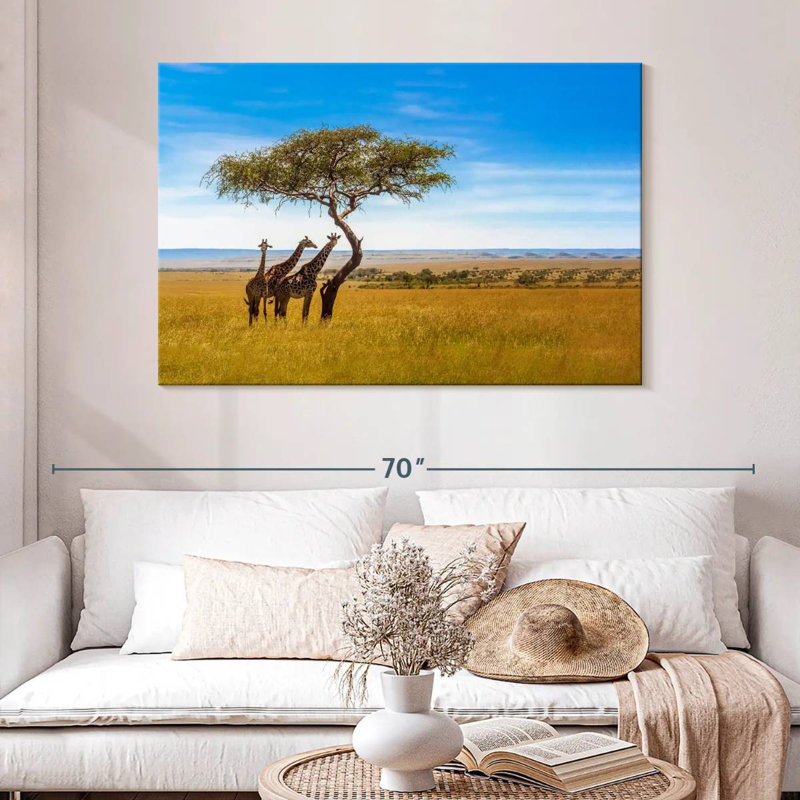 African Savanna Giraffes, H 32 po x l 48 po