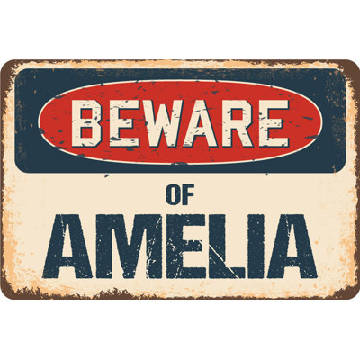 Signe rustique «Abreu Beware of Amelia»