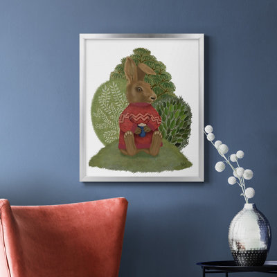 Latte Rabbit in Sweater Premium Framed Canvas - Ready to Hang